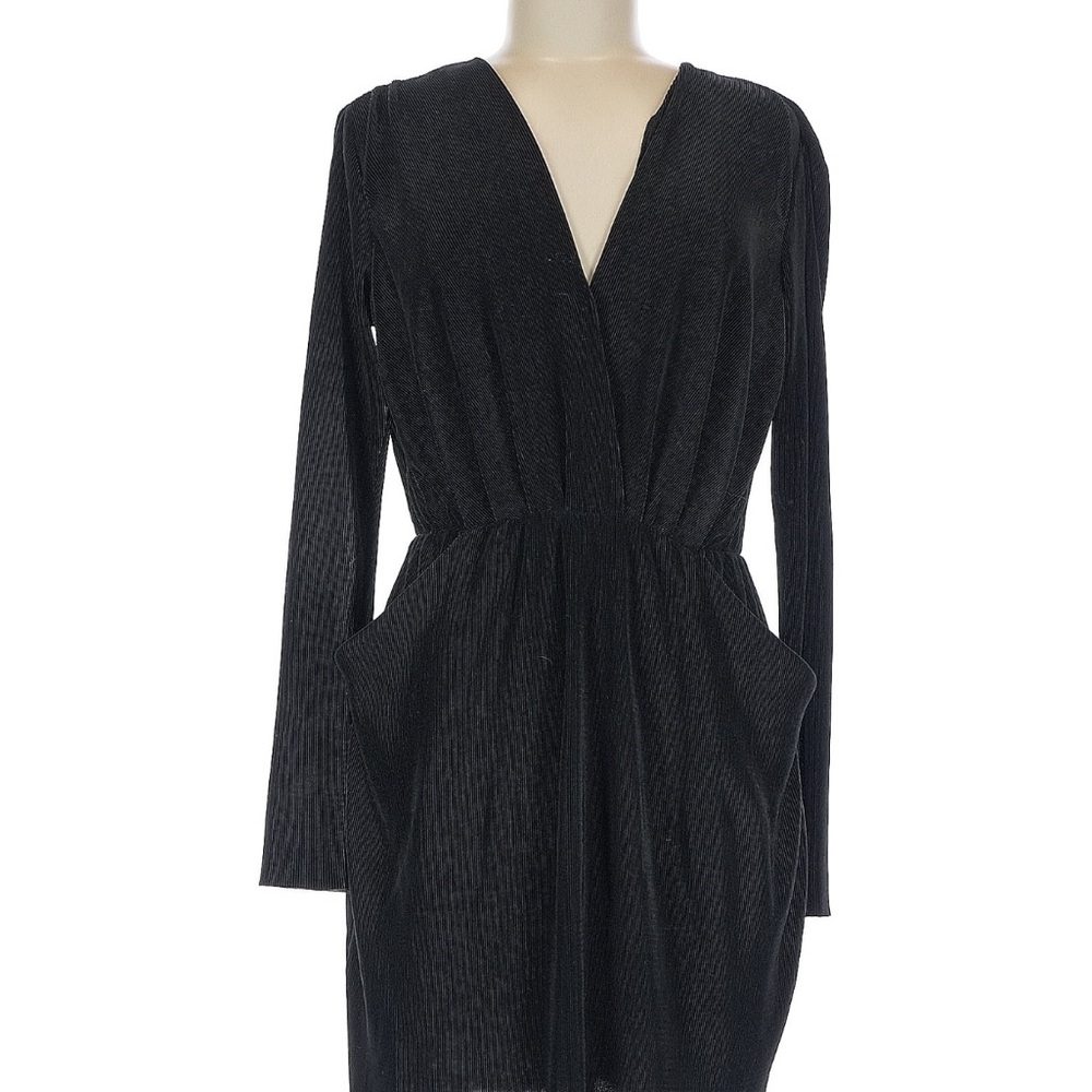 BCBGeneration Long Sleeve Black V-Neck Dress